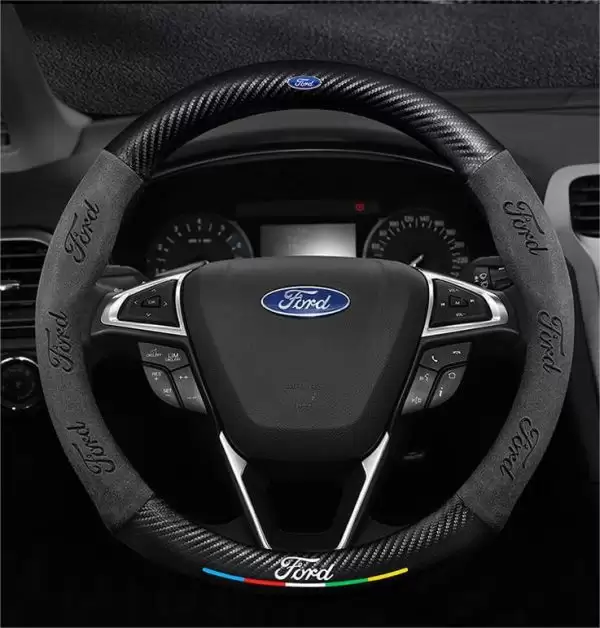 BỌC VÔ LĂNG XE FORD CHẤT LIỆU DA LỘN 3D & SỢI CARBON CAO CẤP, CHÍNH HÃNG