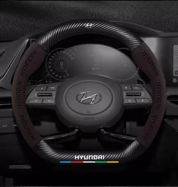 BỌC VÔ LĂNG XE HYUNDAI CHẤT LIỆU DA LỘN 3D & SỢI CARBON CAO CẤP, CHÍNH HÃNG