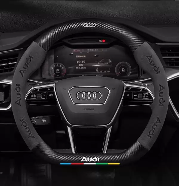 BỌC VÔ LĂNG XE AUDI CHẤT LIỆU DA LỘN 3D & SỢI CARBON CAO CẤP, CHÍNH HÃNG