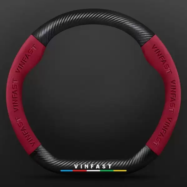 BỌC VÔ LĂNG XE VINFAST CHẤT LIỆU DA LỘN & SỢI CARBON CAO CẤP, CHÍNH HÃNG