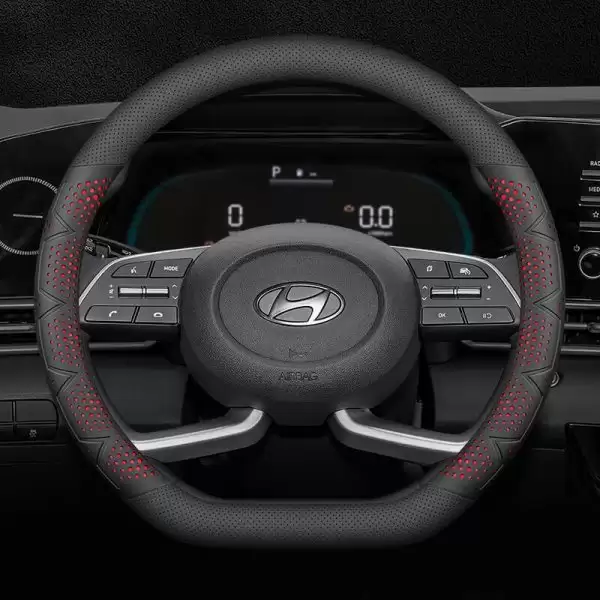 BỌC VÔ LĂNG XE HYUNDAI CHẤT LIỆU DA LỘN 3D & SỢI CARBON CAO CẤP, CHÍNH HÃNG