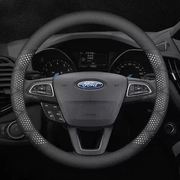 BỌC VÔ LĂNG XE FORD CHẤT LIỆU DA LỘN 3D & SỢI CARBON CAO CẤP, CHÍNH HÃNG